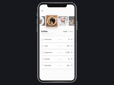 Shopping App animation coffee coffee app designer flat clean simple interface ios mobile principle shopping app sketch ui ui ux ux