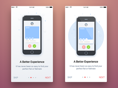 Onboarding Screens 1 Vs 2 app mobile onboarding rondesign screen tour