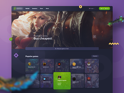 MMO Game Marketplace game games in game item item purchase market marketplace mmo online stream ui ux