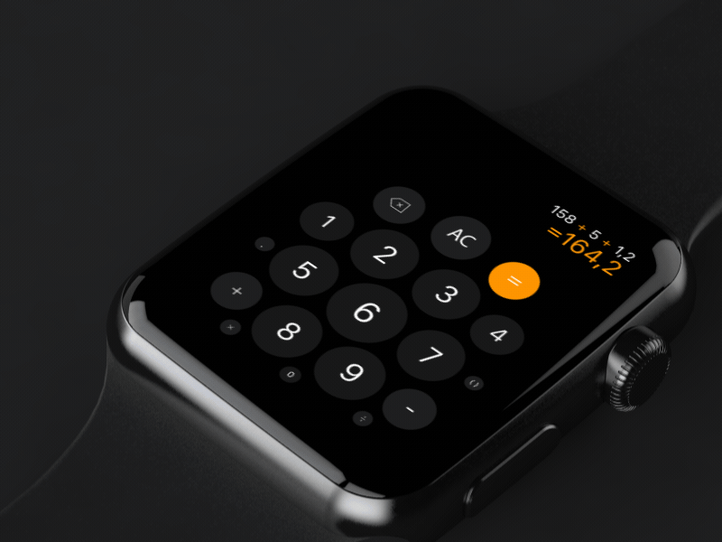 Calculator Concept for Apple Watch calculator concept iwatch rondesign watch