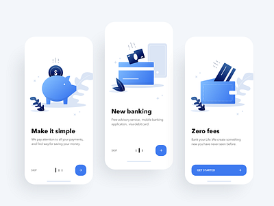 Onboarding Screens for Mobile Banking app bank bank app bills budget expenses finance fintech mobile money onboarding pay payment rondesign spending transaction transactions wallet