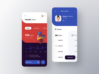 Doctor Appointment Online app booking clinic diagnosis diagnostic doctor fitness health health app health care healthcare heart hospital medicine pharmacy rondesign service tracker