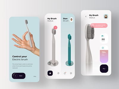 Application for Smart Toothbrush app augmentedreality clinic dental dental care health health app health care healthcare medecine medical medical app medical care medical design medicine platform rondesign tooth toothbrush treatment
