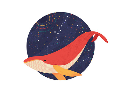 Illustration Of The Space Whale design illustration vector