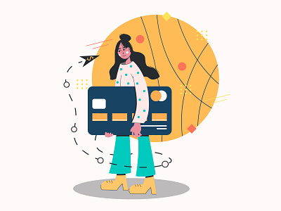 Girl With Credit Card design illustration vector