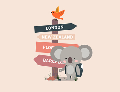Koala Traveler design illustration vector