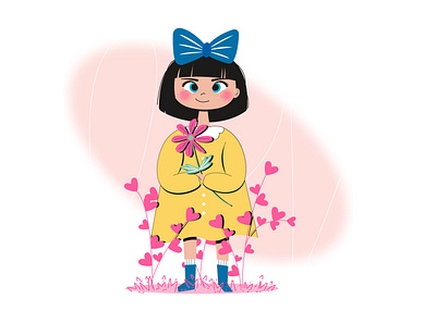 Girl With Flower design illustration vector