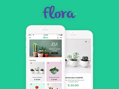 Flora buy clean green interior decoration ios online planting ui