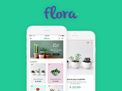 Flora buy clean green interior decoration ios online planting ui