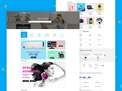 Landing page for Electronic products buy clean ecommerce electronic uxui website