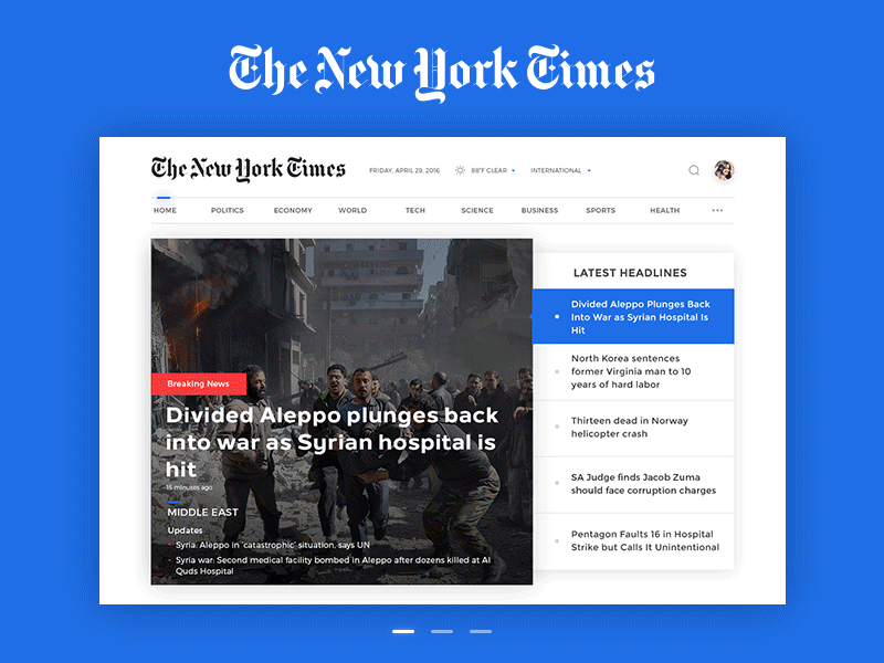The New York Times clean landing page minimal simple ui