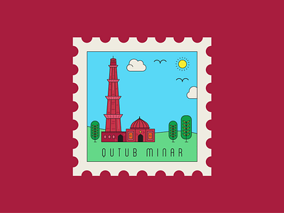 Qutub Minar stamp icon