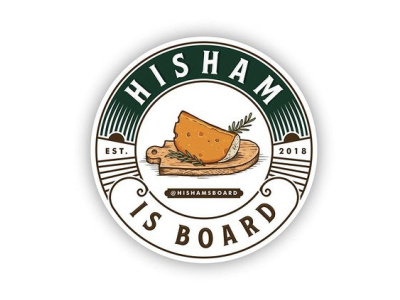 Hisham is Board cheese classic design hand drawn logo icon illustration logo logo design mature retro rustic typography vector