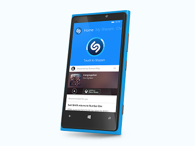 Shazam for Windows Phone app product design shazam ui windows windows phone
