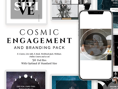 COSMIC - Engagement & Branding Pack branding cosmic engagement graphic design magical moodboard promotional quotes socialmedia