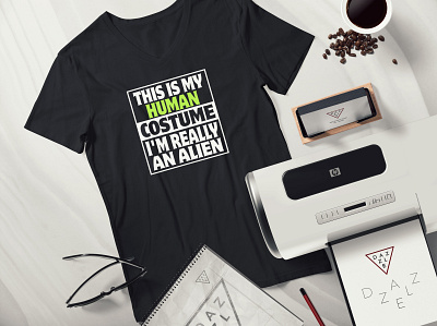 This is my human COSTUME I'M REALLY AN Alien T-Shirt Design. branding design illustration logo logo design t shirt t shirt design vector