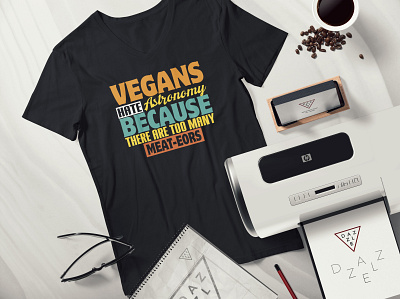 Vegans hate astronomy because there are too many meat-eors branding design illustration logo logo design shirt t shirt t shirt design vector