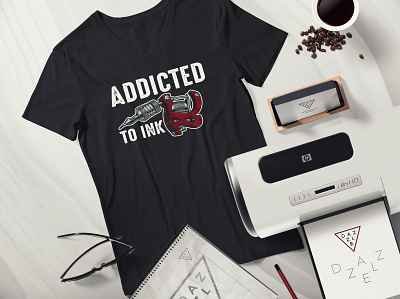 Addicted to lnk T-Shirt Design branding design graphic design illustration logo logo design shirt t shirt t shirt design vector