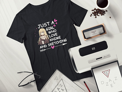 Just girl who love anime T-Shirt Design