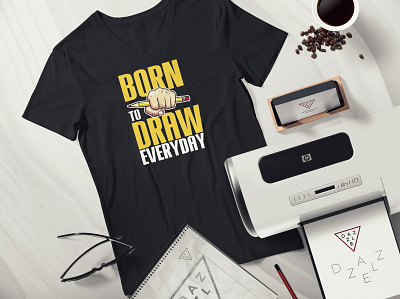 Born to draw everyday T-Shirt Design branding design graphic design illustration logo logo design t shirt t shirt design vector