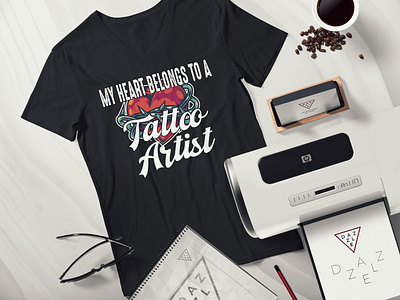 My heart belongs to a tattoo T-Shirt Design