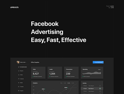 saas dashboard Leadza advertise advertising app dashboard dashboard ui easy effective facebook fast saas ui uidesign ux