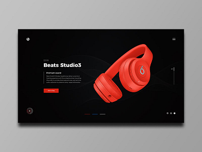 Beats Studio3 banner beats black headset product card red ui