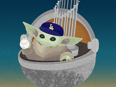 May the Fourth Be With You baby yoda baseball design dodgers graphic design grogu illustrator mandalorian star wars star wars art star wars day starwars trophy vector illustration world series world series 2020 world series champion 2020 world series champions