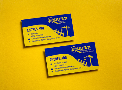 Blue & Yellow Business Cards blue branding business cards construction design graphic design product photography vector yellow
