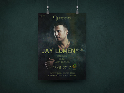 Club Event Poster Design: Jay Lumen banner club dark design event graphic design poster poster design