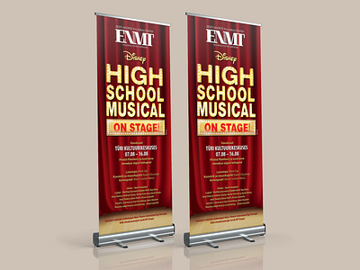 Roll-up Banner Design: High School Musical on Stage! banner design graphic design musical roll up banner