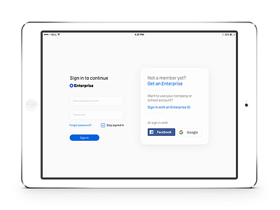 Sign in by SSO (Facebook/Google) exercise design experience facebook gmail google signin sketchapp sso ui userinterface ux