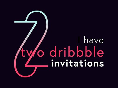 2 Dribbble Invites draft dribbble pink two user invitation
