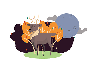 Deer Illustration adobe deer design draw forest illustration illustrator