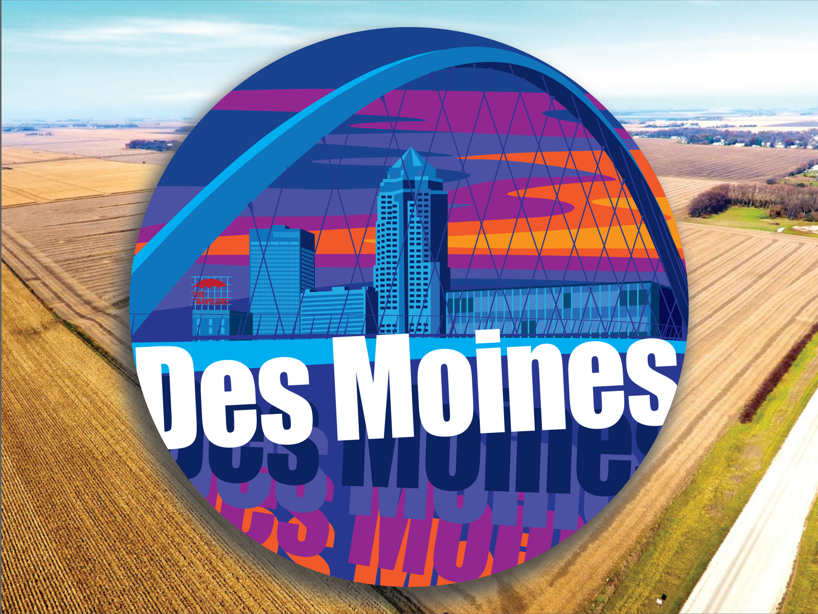 Des Moines Iowa Decal design graphic design
