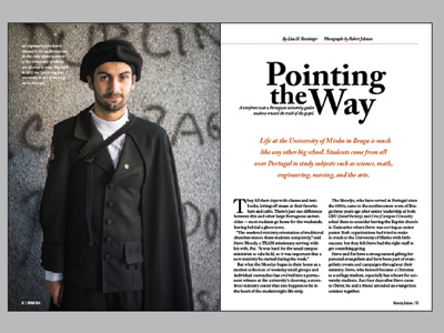Opening Spread horizons magazine layout