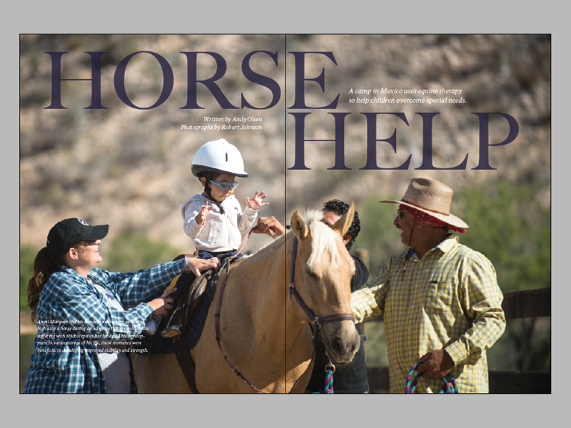Horizons - Horse Help Spread team teamhorizons magazine layout photography