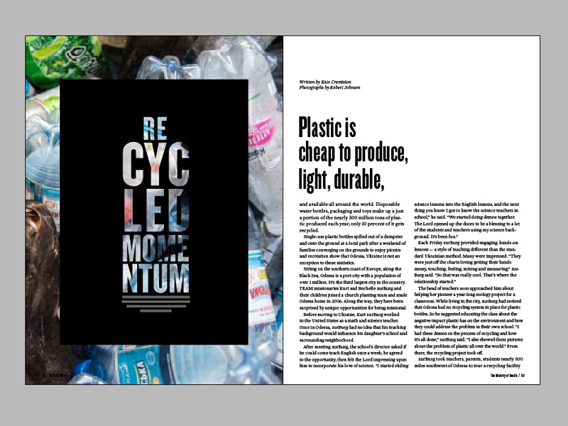 Horizons 9.4 Spread team horizons magazine layout recycle