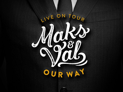 Maks and Val Logotype dancing entertainment handlettering lettering logo type typography vintage