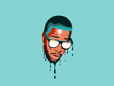 Kid Cudi Drips color drawing drip face melt icon illustration illustrator kid cudi musician rapper vector