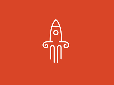 Rocket Law Icon flat icon illustrator line logo mark minimal pillar rocket space vector