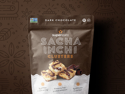 Sacha Inchi Packaging Concept chocolate design food handlettering health icons illustration logo packaging type typography