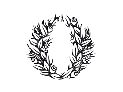"O" Leaf Logo flowers grit icon illustration leaf logo negative space o rose