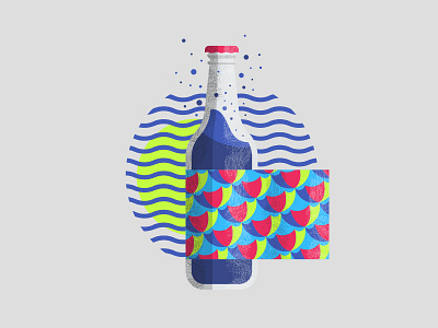 Packaging Illustration bottle color flat icon illustration line packaging umbrellas vector waves