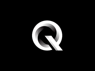Q Brandmark 3d black branding icon letter logo q shadow typography