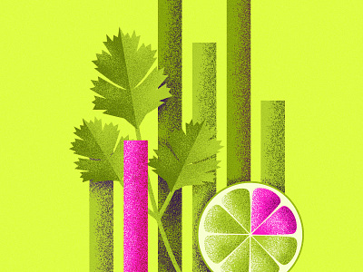 Cilantro, Lime & Data cilantro color data flat food illustration lime taco bell texture vector