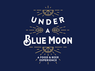 Under A Blue Moon beer branding experiential icon line logo oranges type typography
