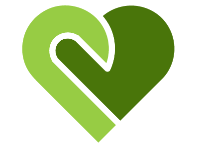 Pulse Band design flat green heart logo