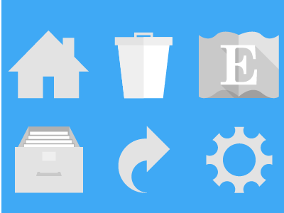 Mobile Iconography archive delete fibonacci home iconography settings share trash