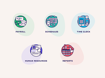 Product Icons employee human resources iconography icons iconset payroll reports schedule time clock